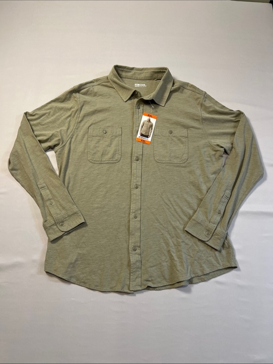 32 Degrees Other - 32 Degrees Men's Long-Sleeve Button-Down Shirt in Olive Green